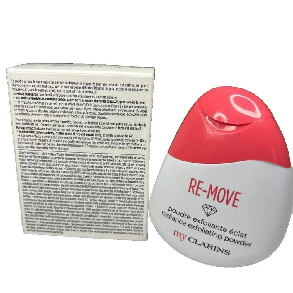 MY CLARINS PARIS RE-MOVE Radiance Exfoliating Powder, 1.4 oz /40g  - NEW IN BOX